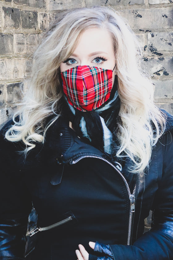 Red Plaid Mask