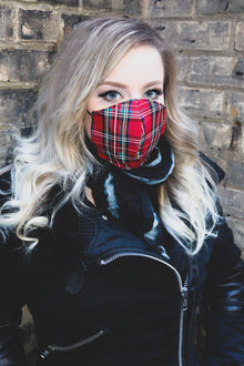  Red Plaid Mask