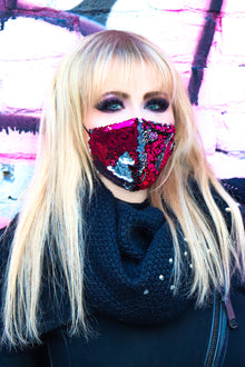  Pink Reversible Sequin Mask