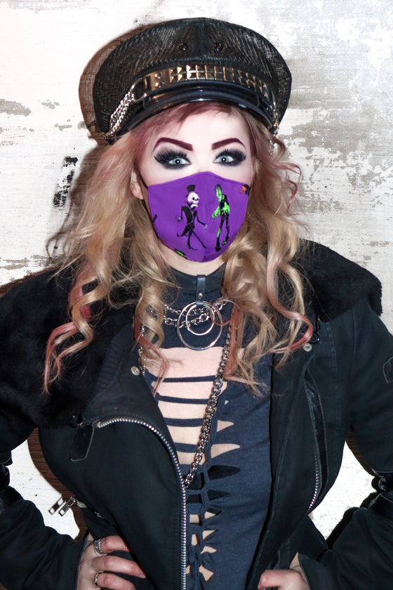 Purple Monster Print Mask