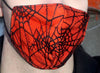 Orange and Black Spiderweb Mesh Mask