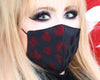 Black and Red Mesh Heart Mask