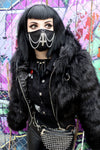 Vegan Leather Chain and Large Upside Down Cross Mask