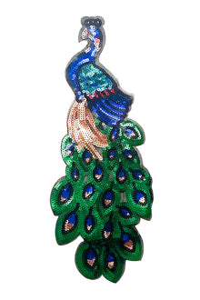  Sequin Peacock Back Patch