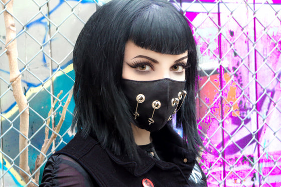 Vegan Leather Safety Pin Mask