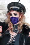 Bright Purple and Black Fishnet Mask