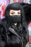 Black Lace Fringe Eyelet Mask