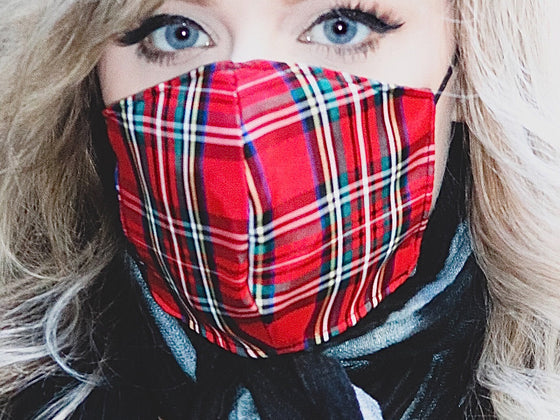 Red Plaid Mask