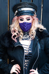 Bright Purple and Black Fishnet Mask