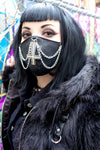 Vegan Leather Chain and Large Upside Down Cross Mask