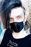 Black Satin Snake Print Mask