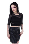 Cut Out Mesh Crop Top