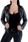 Fur Lined Hooded Leather Jacket