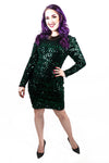 Green Sequin Vintage Dress