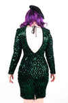 Green Sequin Vintage Dress