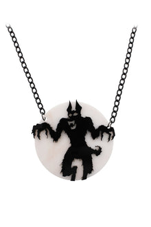  Howling At The Moon Acrylic Necklace