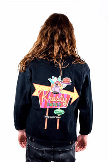  Krusty Burger Simpsons Black Denim Jacket