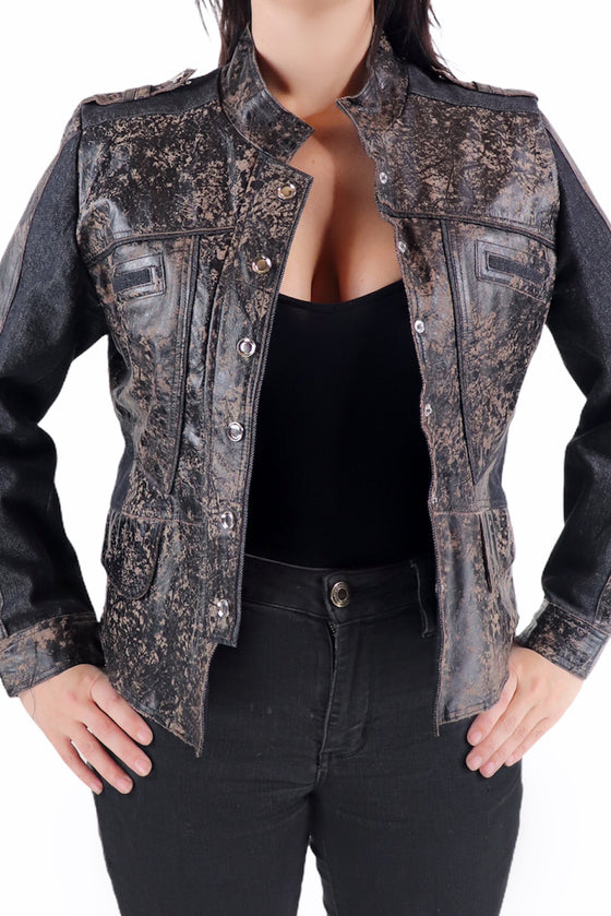 Leather And Denim Jacket