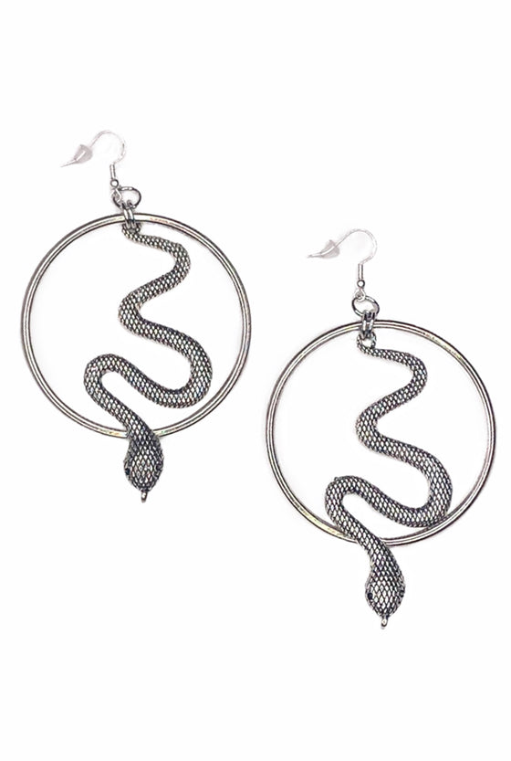 Medusa Snake O Ring Hoop Earrings