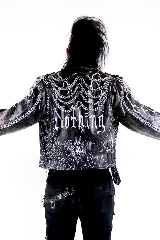 Nothing Painted Chain & Stud Vintage Leather Jacket