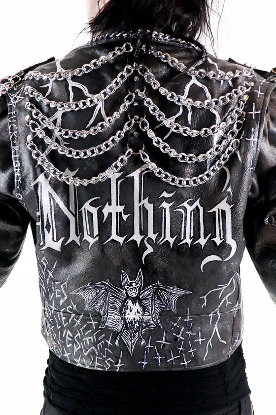 Nothing Painted Chain & Stud Vintage Leather Jacket