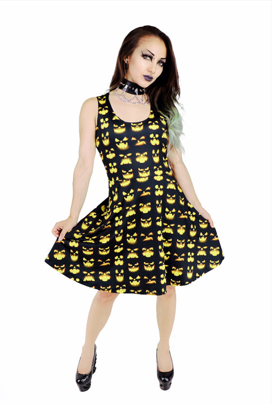 Pumpkin Reversible Skater Dress