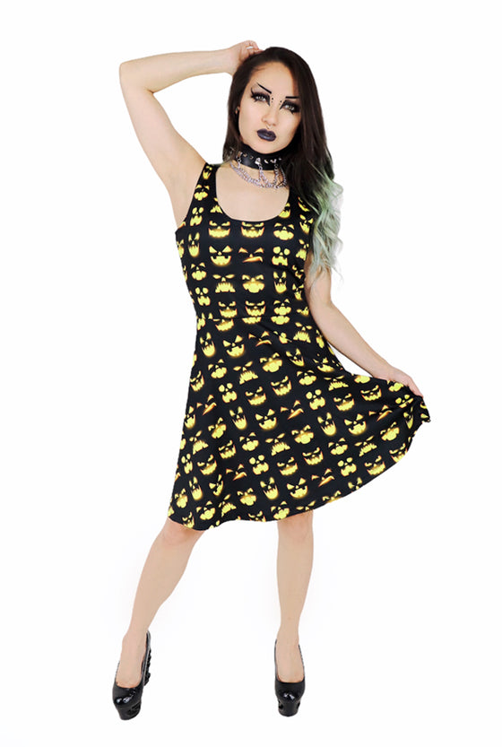 Pumpkin Reversible Skater Dress