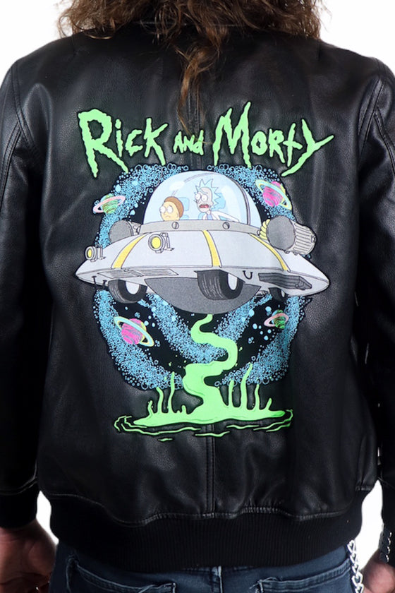 Rick & Morty Vegan Leather Bomber