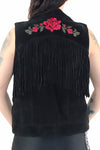 Rose Fringe Vegan Suede Vest