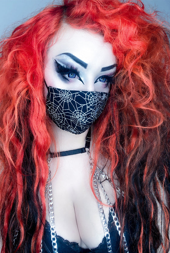 Spiderweb Black & White Mask