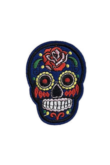  Sugar Skull Navy Blue Patch