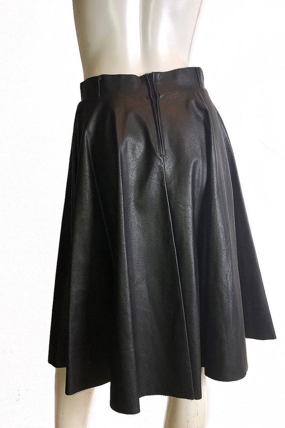 Vegan Leather Circle Skirt